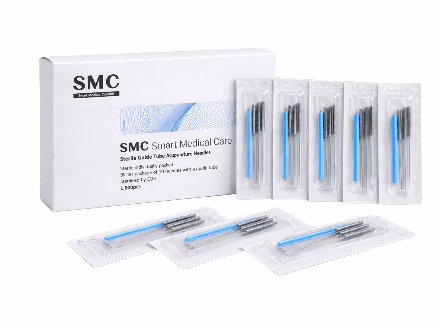 SMC Premium Spring Metal Handle Acupuncture Box of 1000